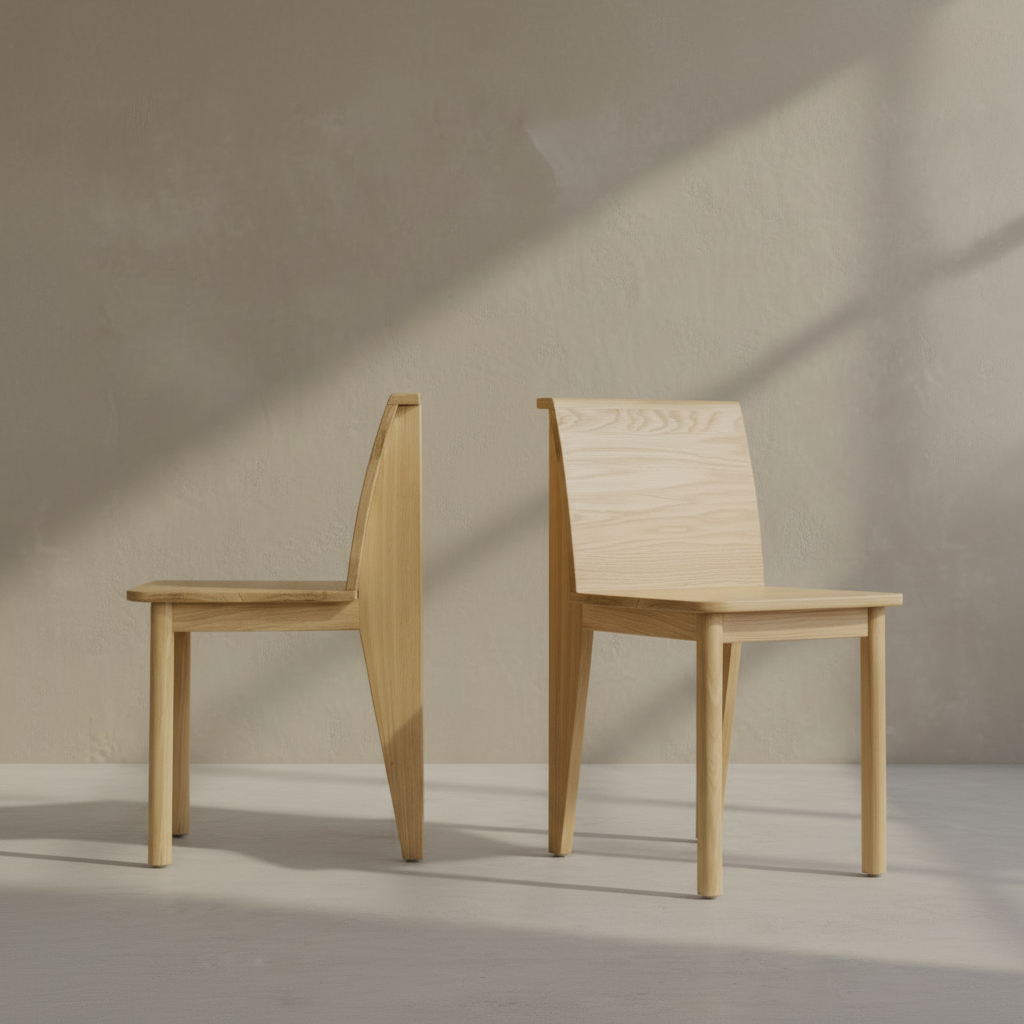 Brutus Slim Oak Chairs Display