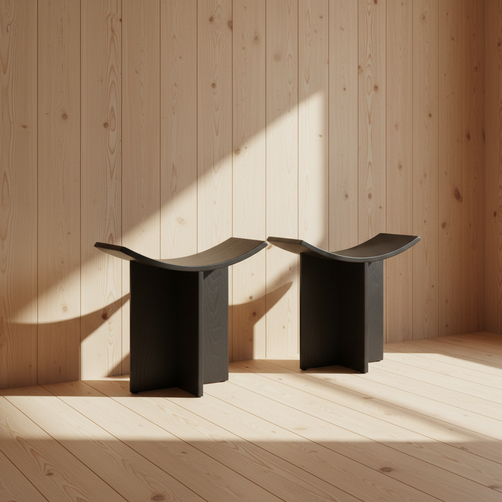 Brutus Stool Coffee-Black Oak — Entryway Lifestyle