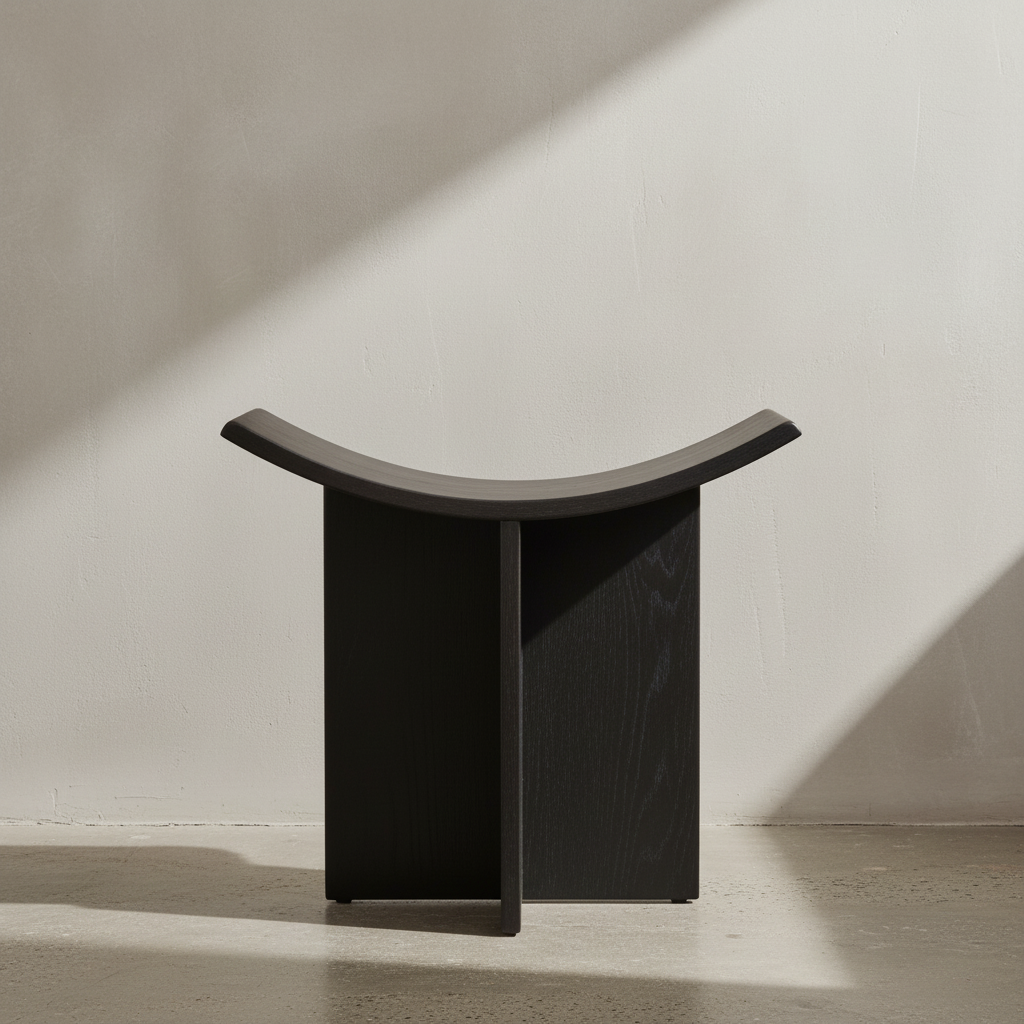 Brutus Stool Coffee-Black Oak — Front