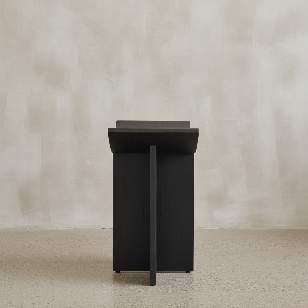 Brutus Stool Coffee-Oak — Lime-wash Profile