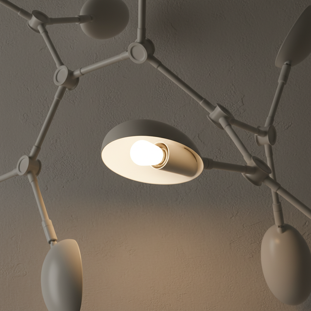 Drop Mini White illuminated against dimmed limewash background