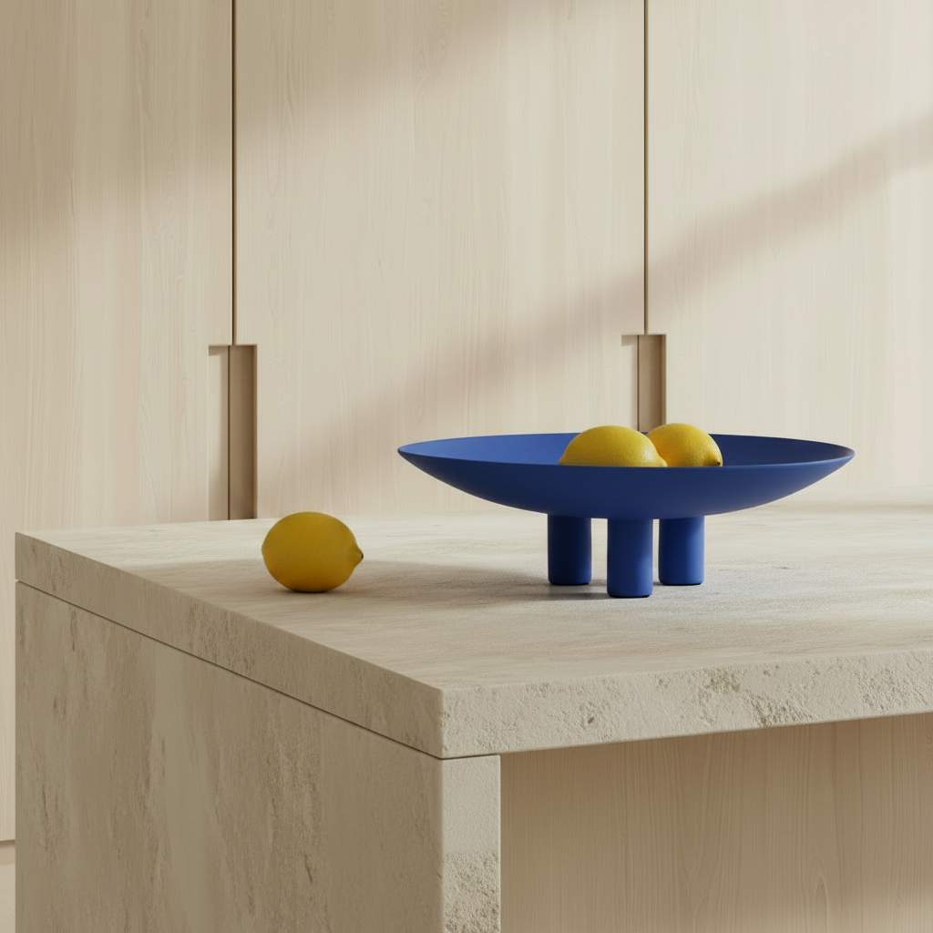 Duck Plate Big with Lemons on Limestone Counter
