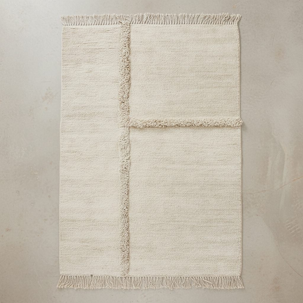 E-1027 Knotted White — Overhead Flat Lay