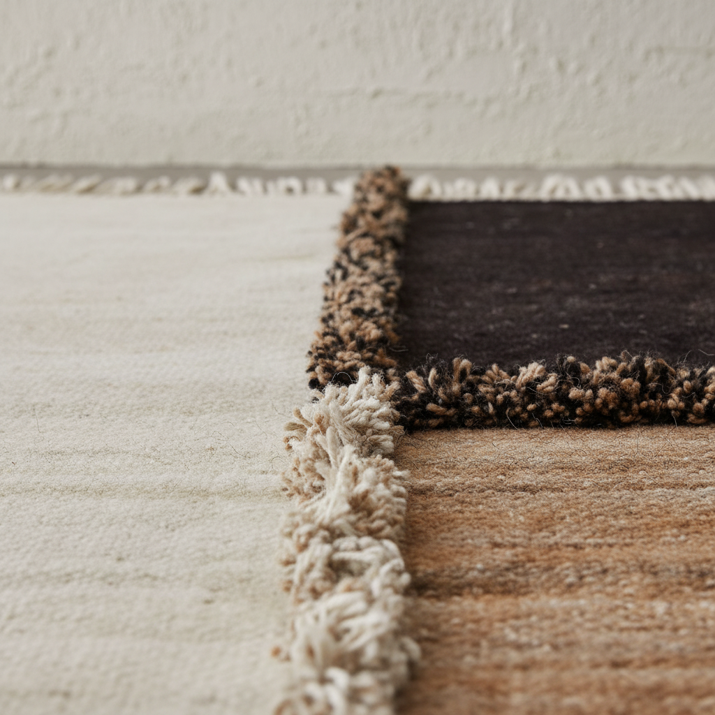 E-1027 White + Brown + Black — Fringe Detail Close-Up