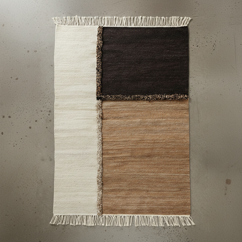 E-1027 White + Brown + Black — Full Bleed Concrete, No Border