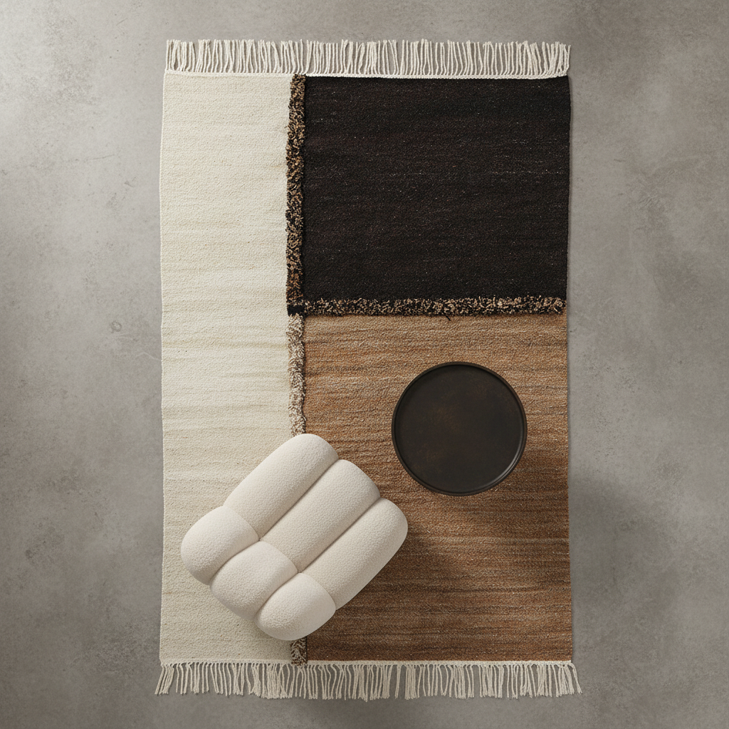 E-1027 White + Brown + Black — Styled with Toe Chair & Phantom Table