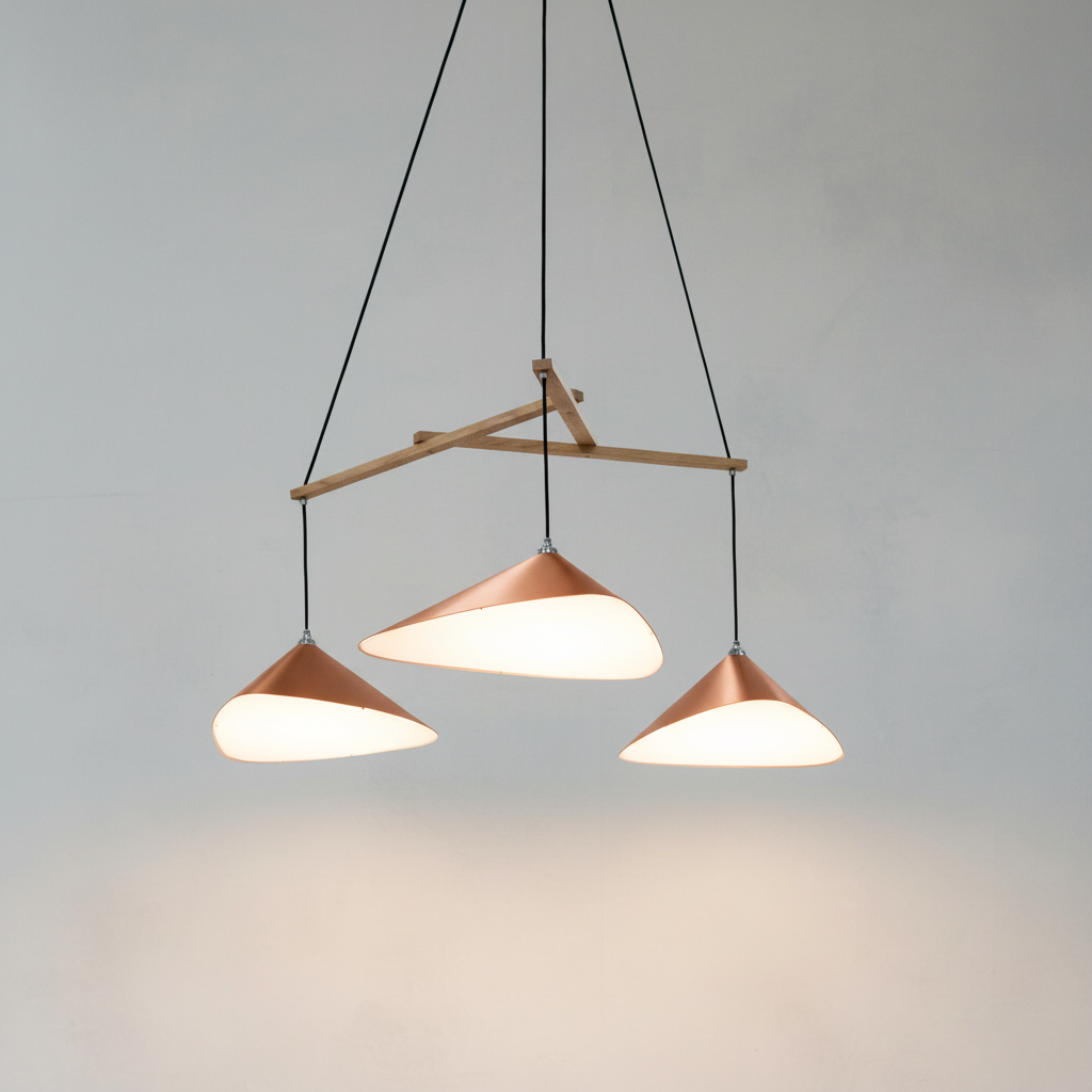 Emily Group of 3 Chandelier - Copper Finish