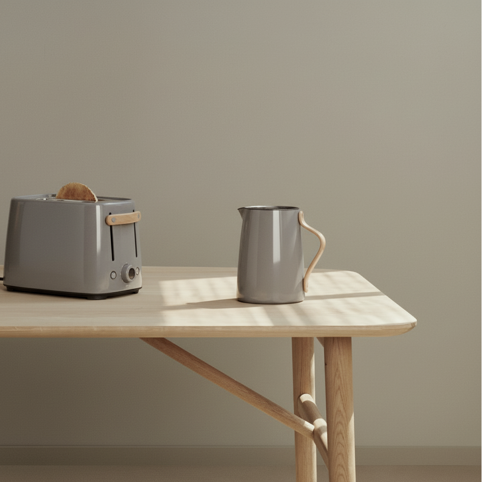 Emma Toaster - Grey with Wood Handle