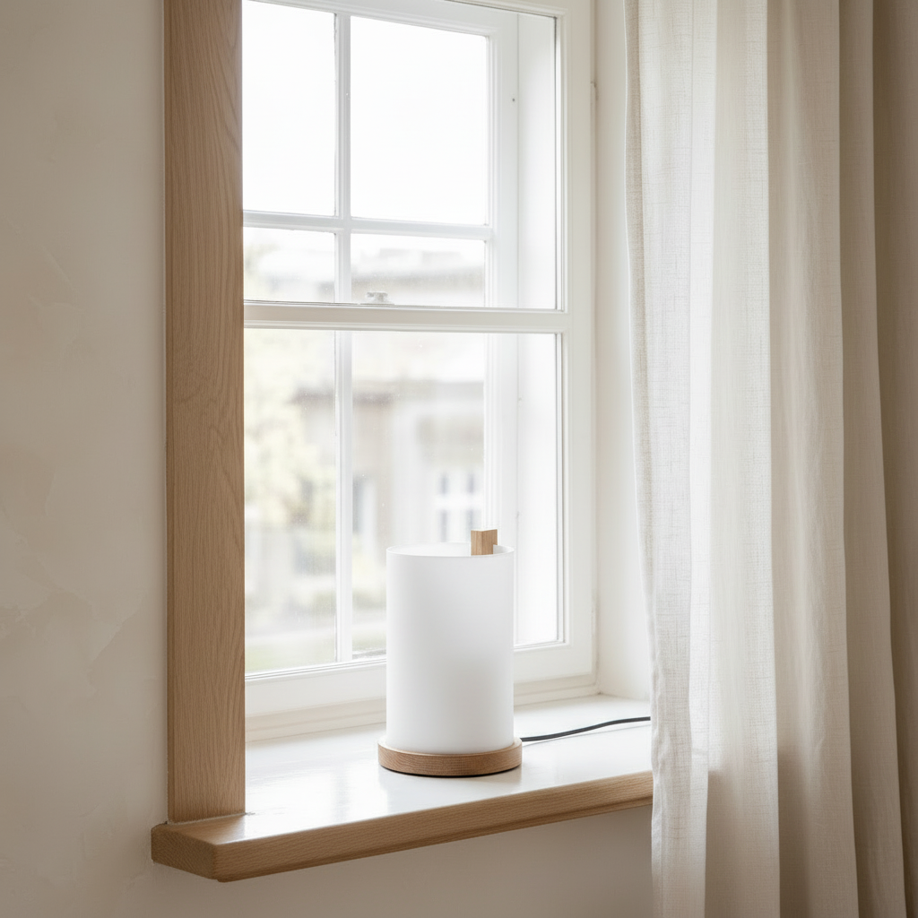 ENSO table light on window ledge