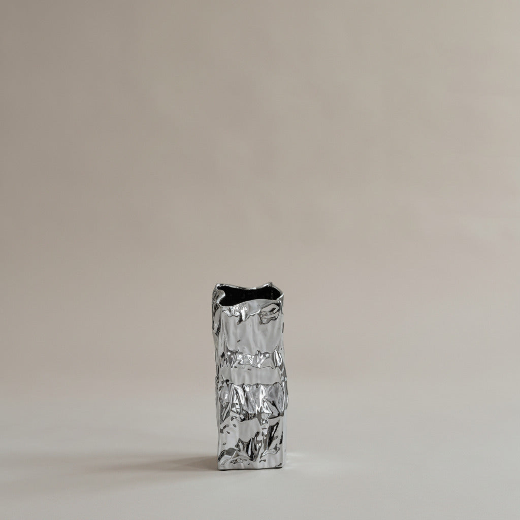 Kami Vase, Medio - Chrome