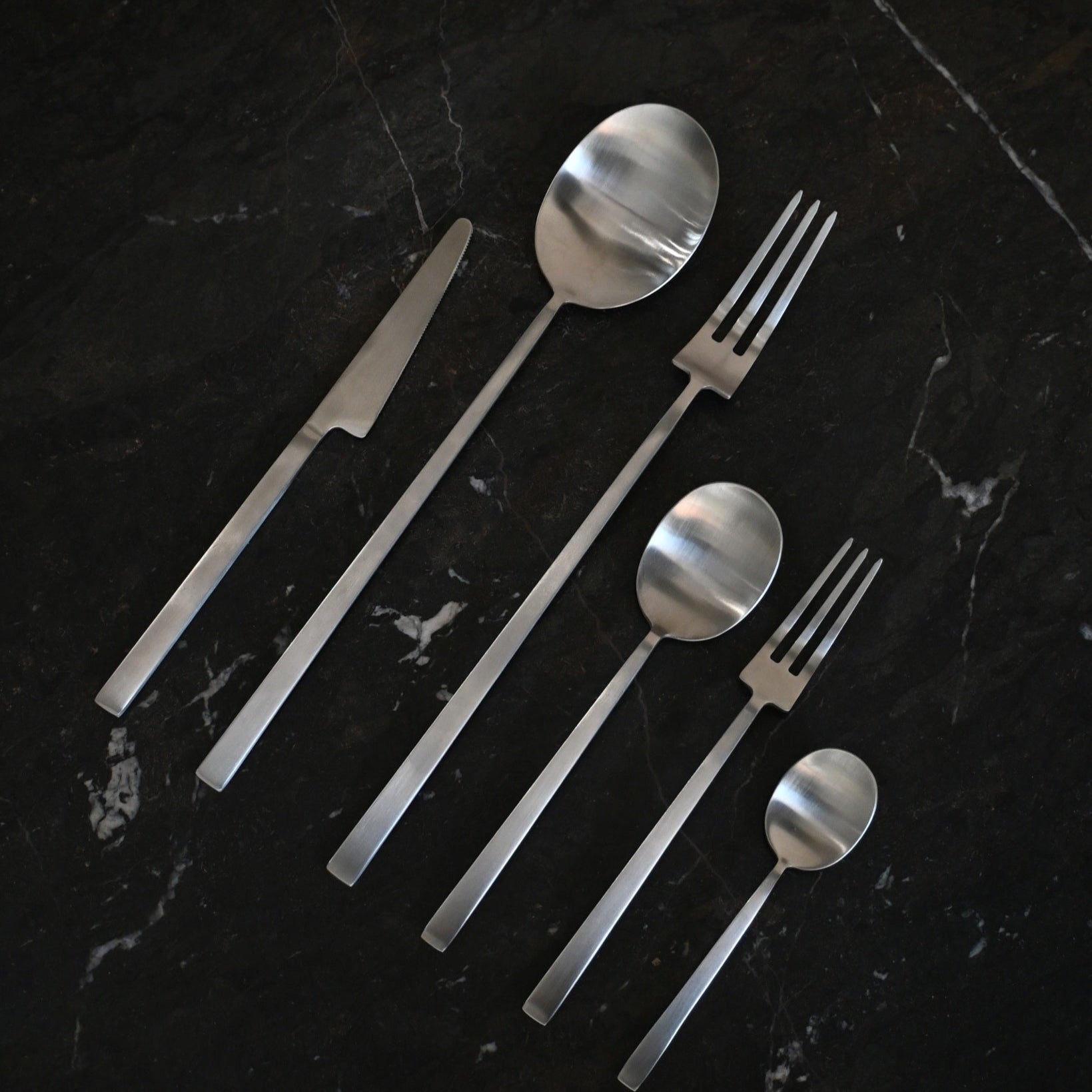 Kogei Salad Servers - Brushed Steel