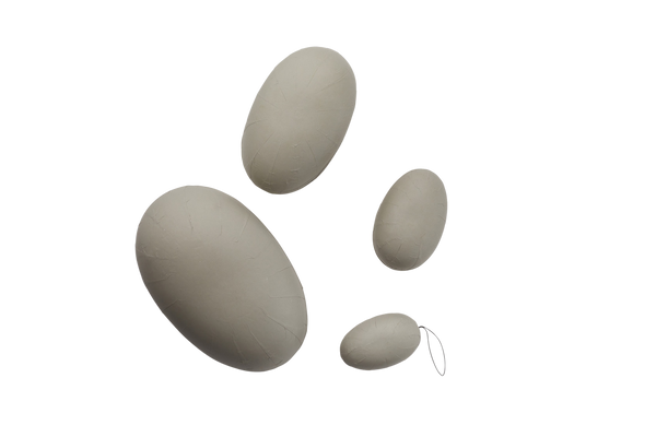 Holiday Ornament - fill me egg, XL nude grey. (box of 4)