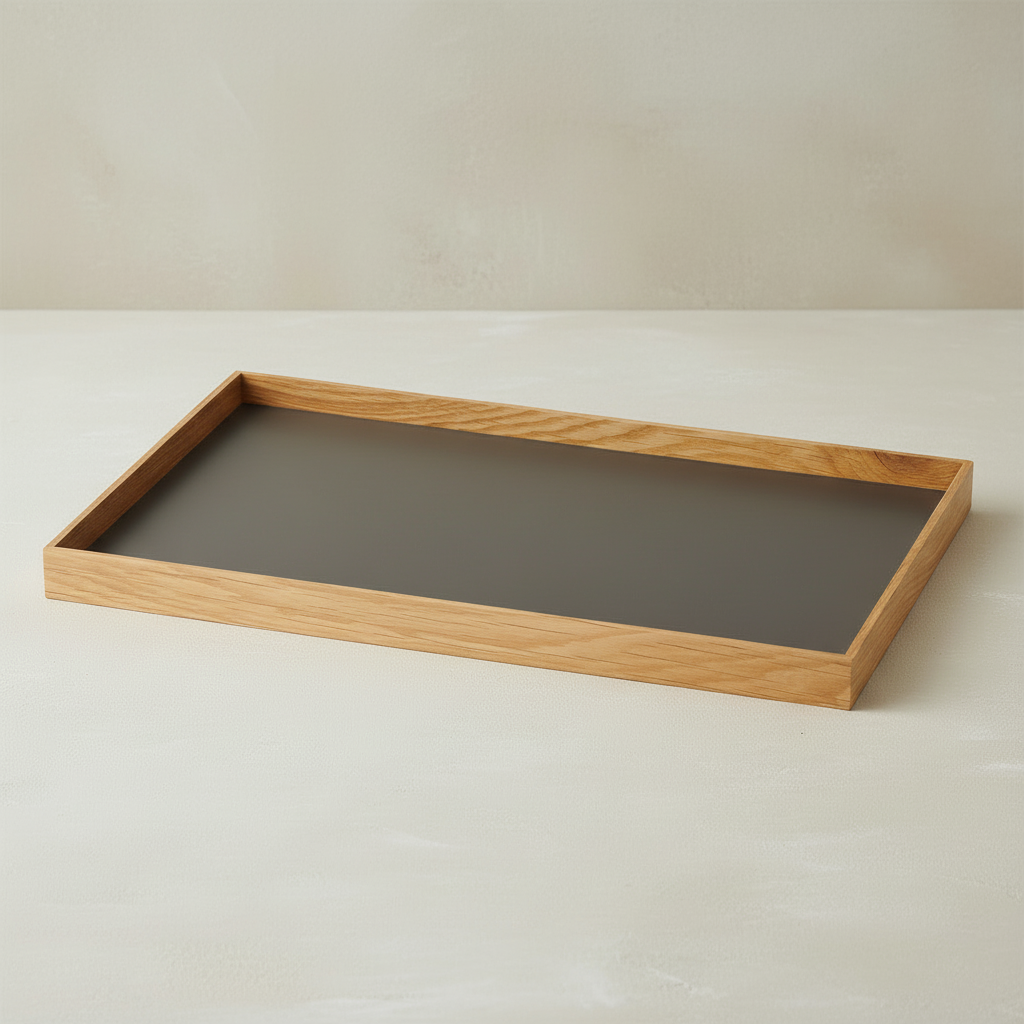 FRAME tray large, oak/grey