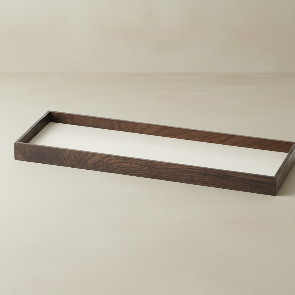 FRAME Tray Small 12.8" – Smoked Oak/Beige on Limewash Background