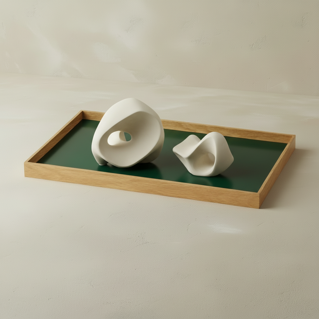 FRAME Tray with Ori Sculptures in Birch