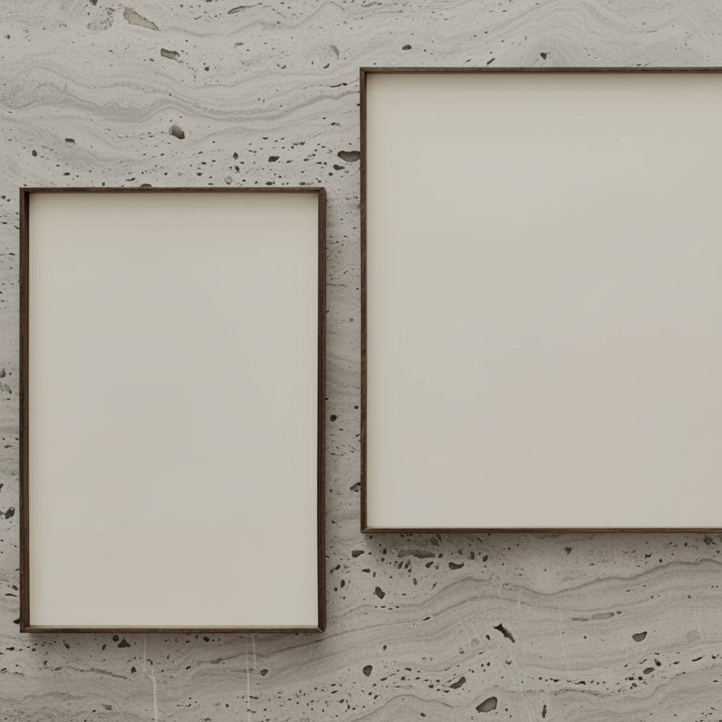 FRAME Trays – Silver Travertine