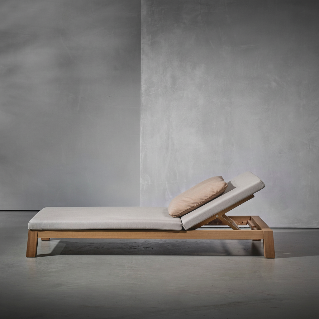 GIJS Sunlounger beige cushion side view mood image