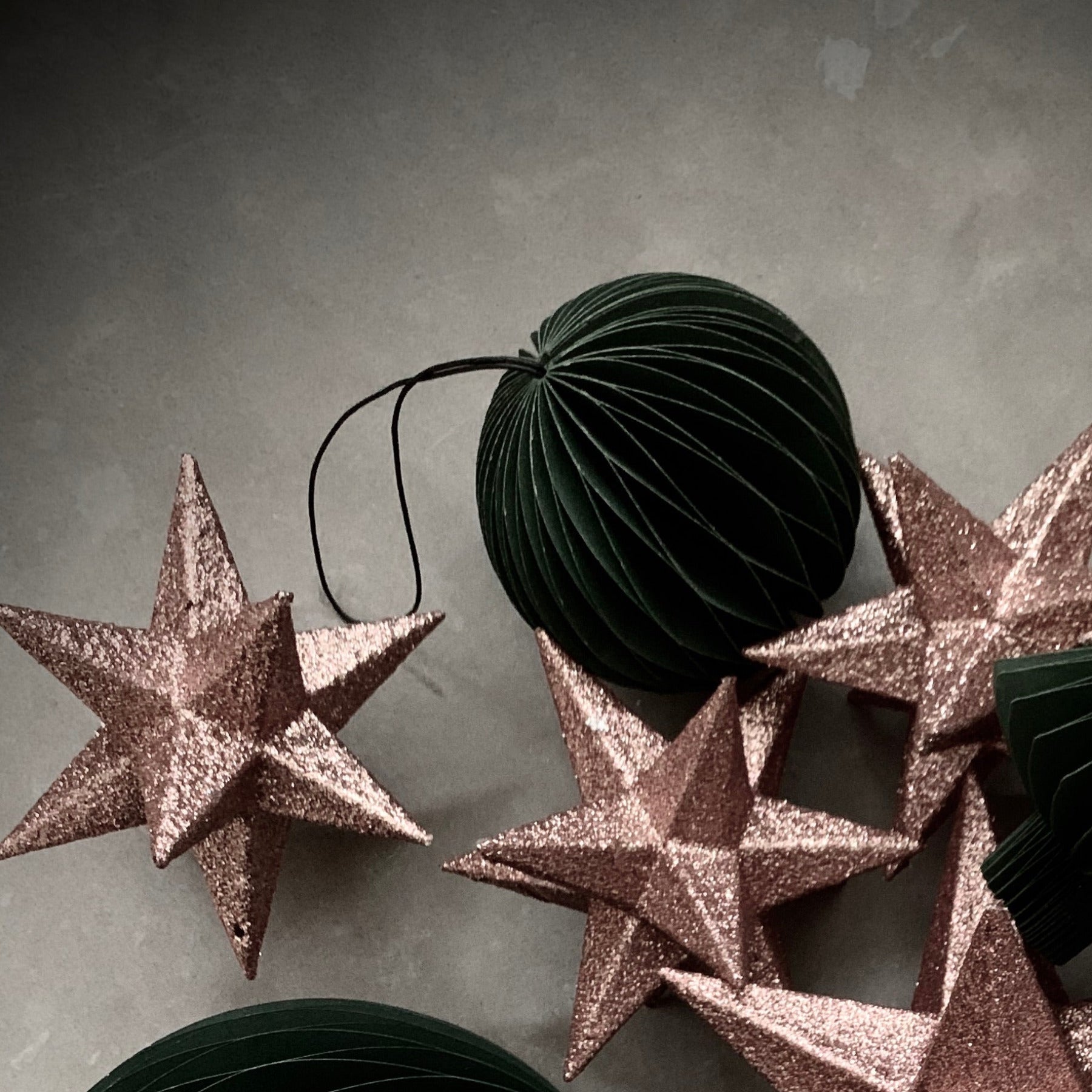 Holiday Ornament - Polygon star, rose gold. (box of 4)