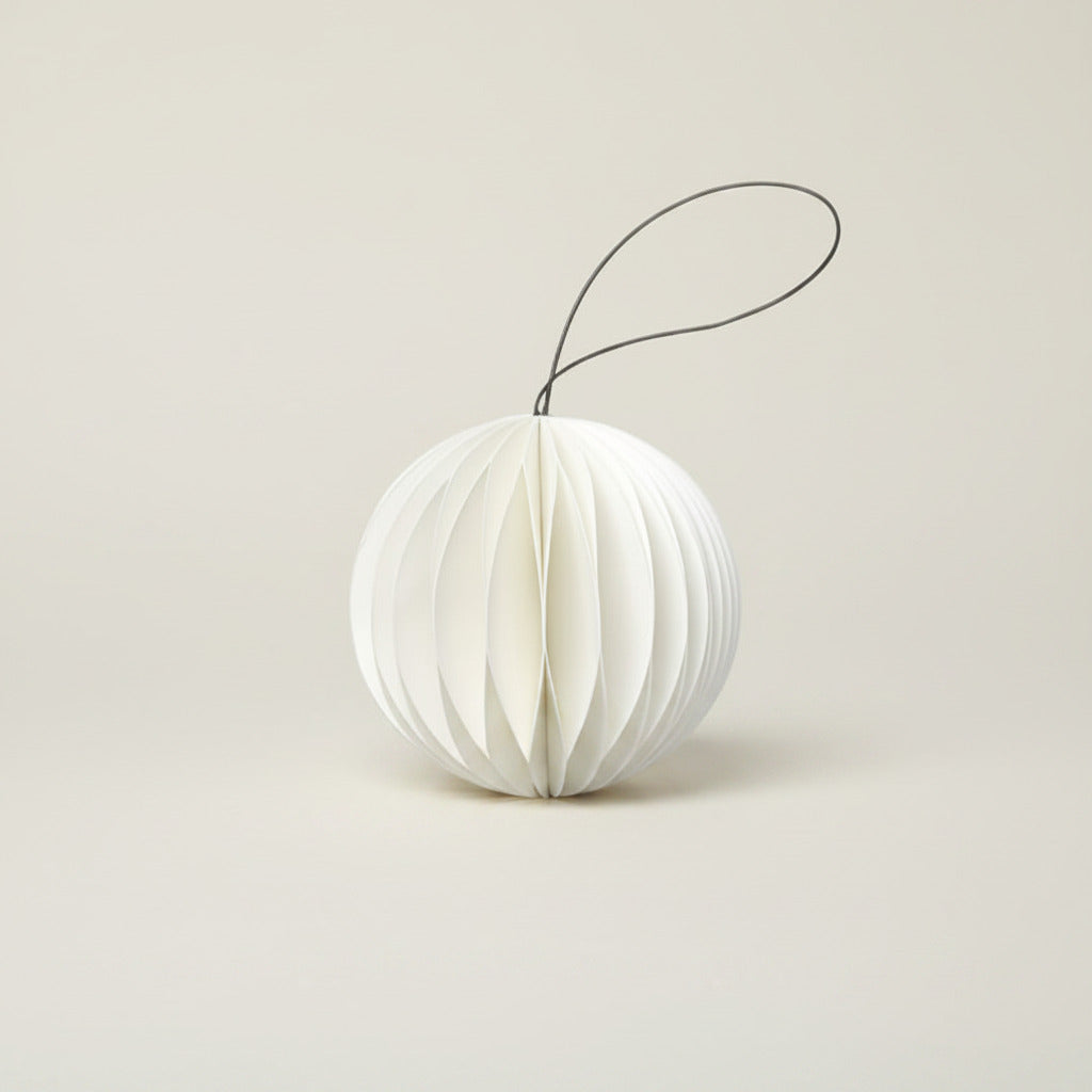 SUSTAIN folding ornament, scoop white. (box of 6)