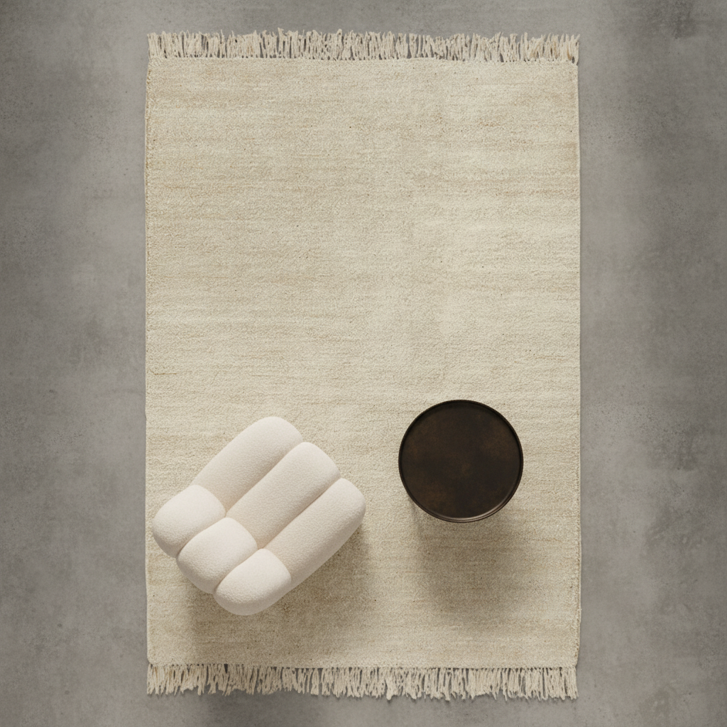 Hanki Knotted Cream — Styled with Toe Chair & Phantom Table