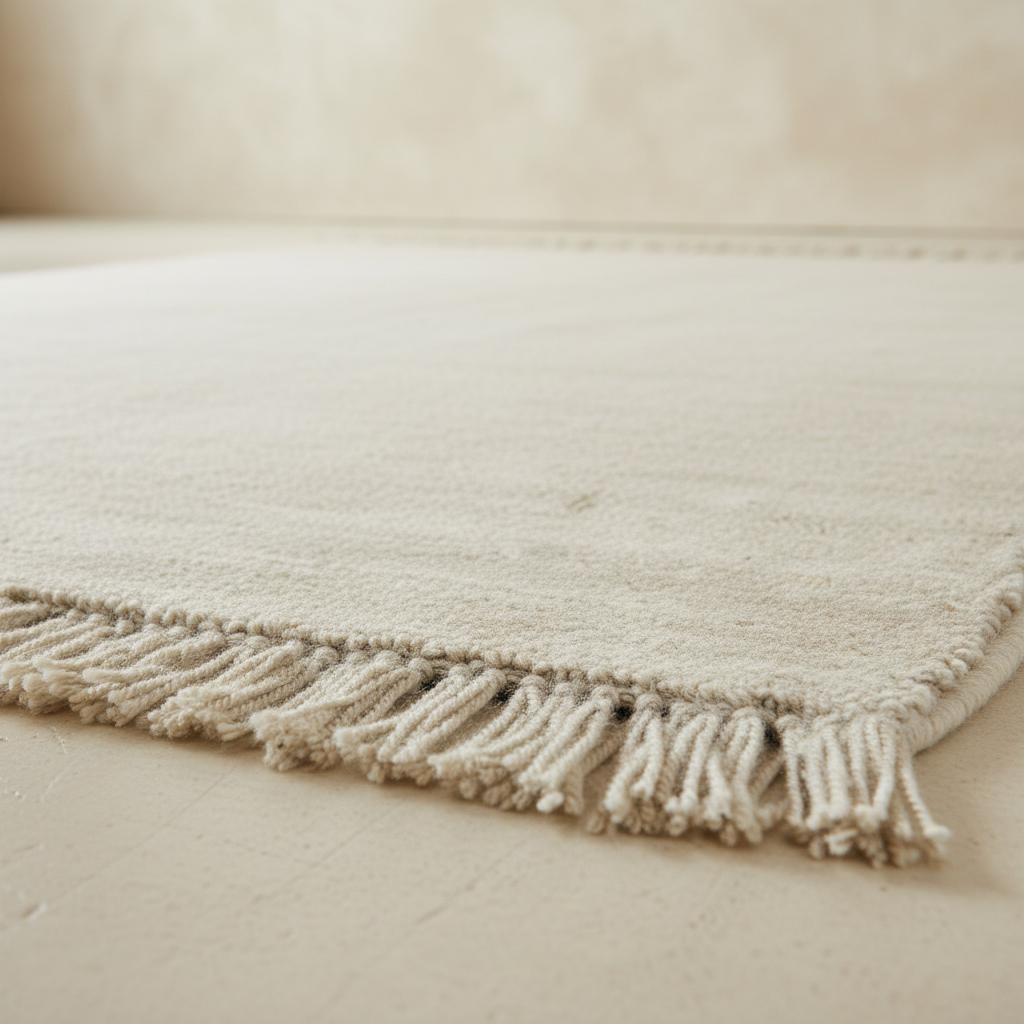 Hanki Knotted Light Grey-White — Fringe & Texture Detail Close-Up