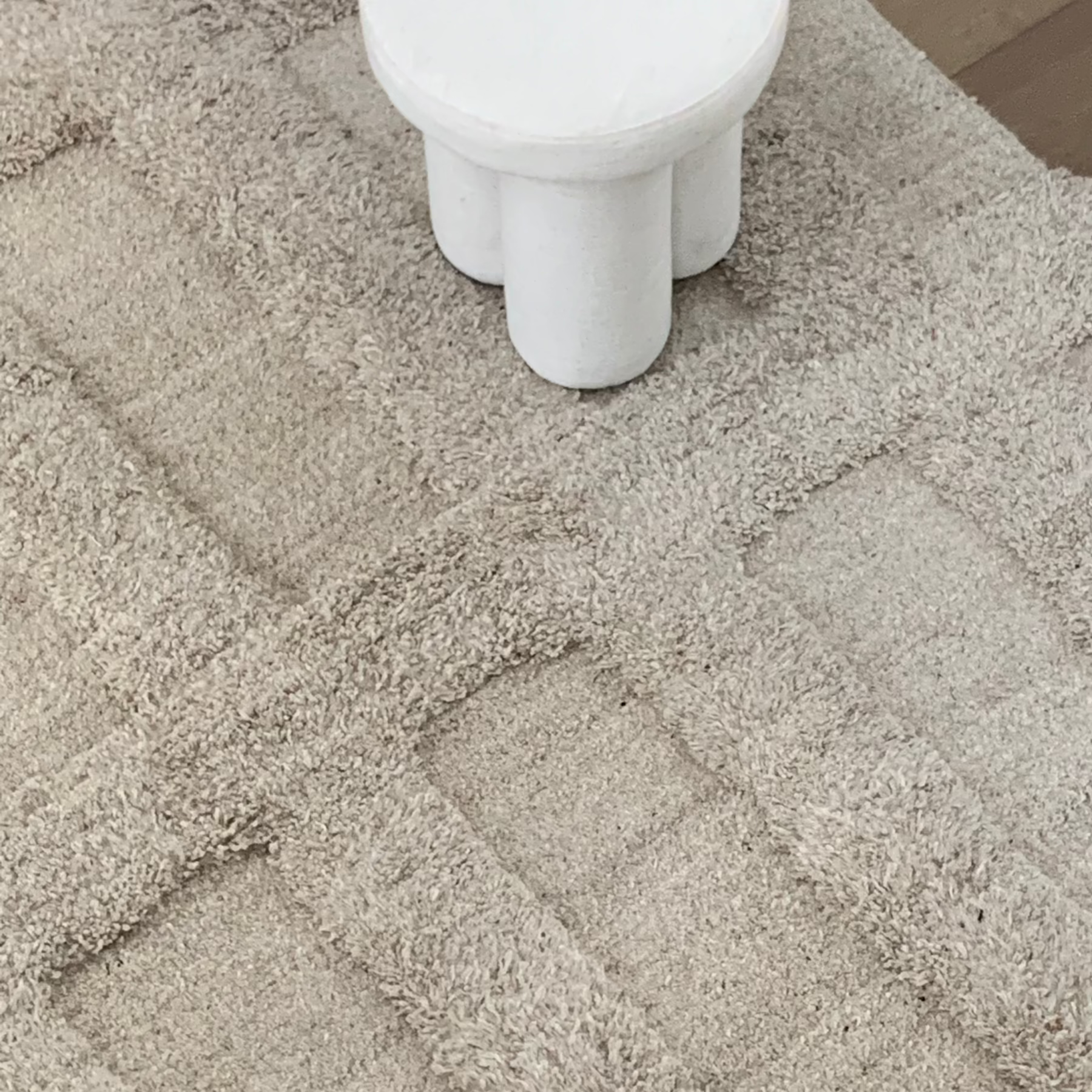 Valli, White + White - Hand Knotted Wool Rug