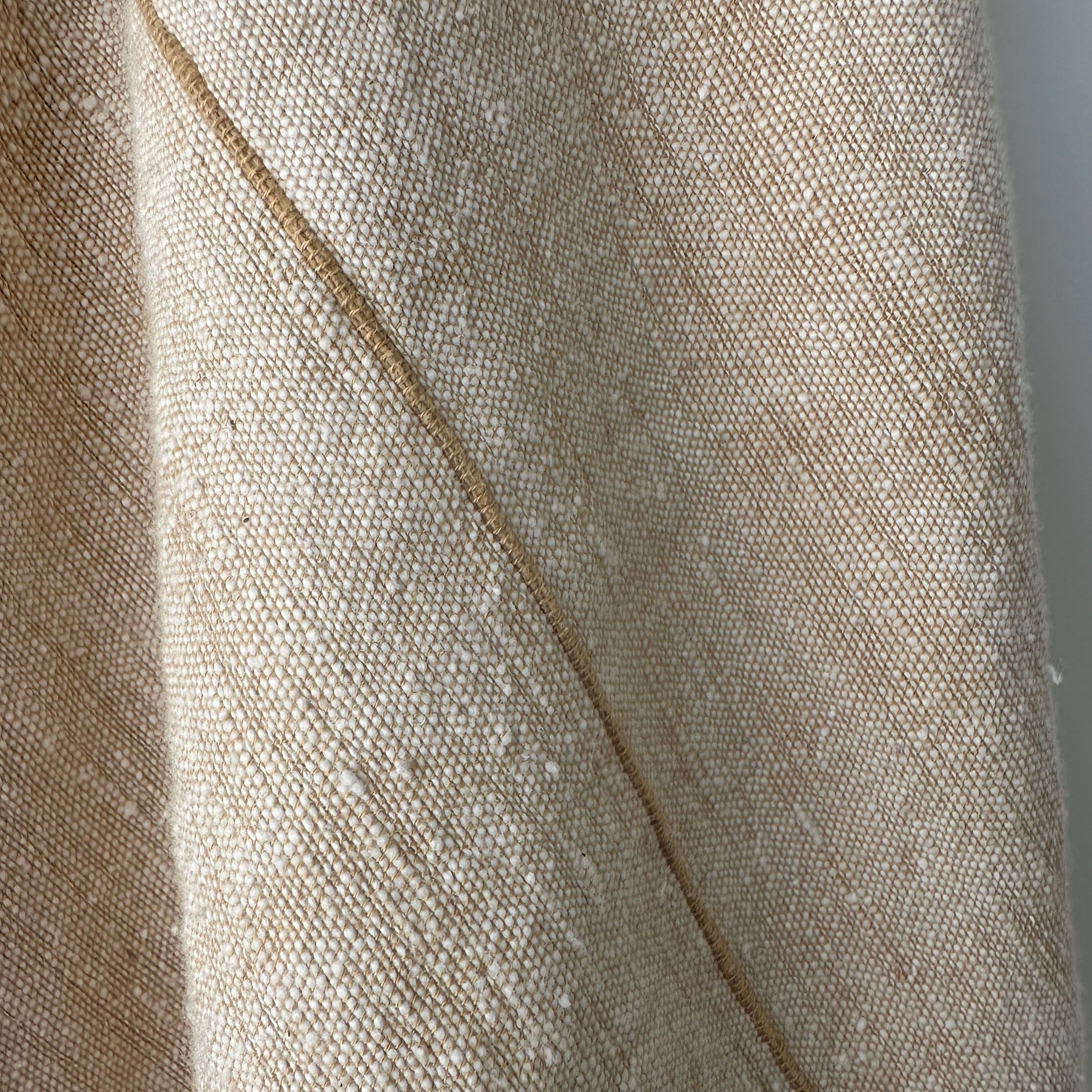 Myrsky Towel, Beige with Brown Stripe - Hand Woven