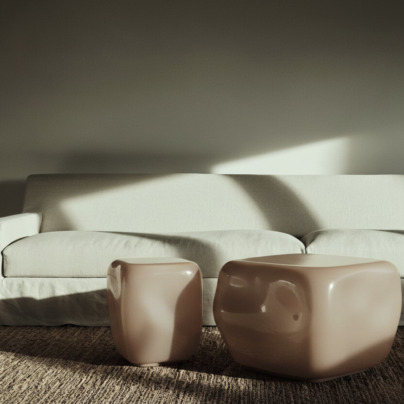 Ishi Smoked Desert Tables with Sofa Scene