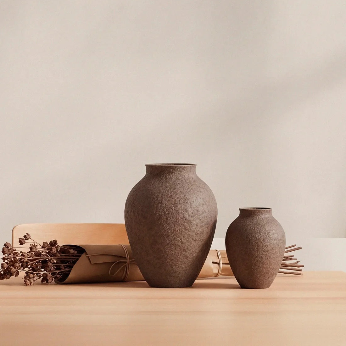 Knabstrup vase H 27 cm bark