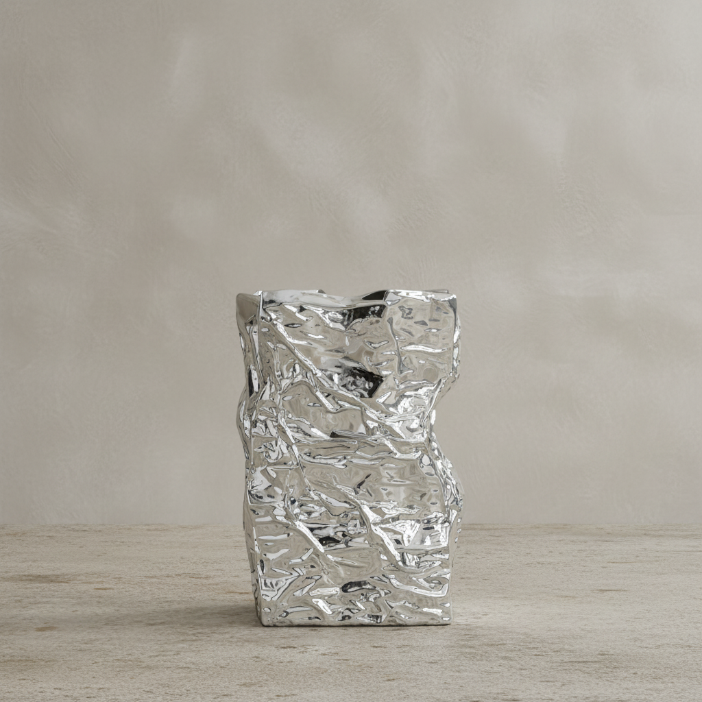 Kami Vase Big Chrome – Side Profile