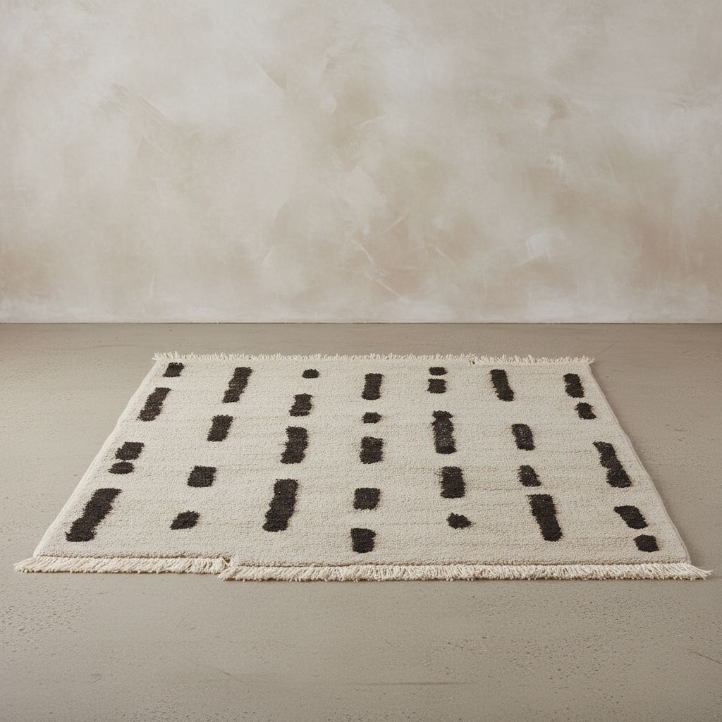 Laine Black Knotted Rug – Front View