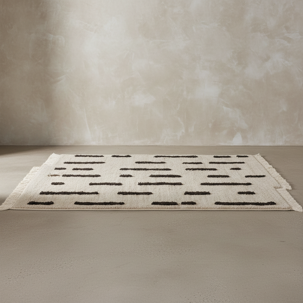 Laine Black Knotted Rug – Horizontal