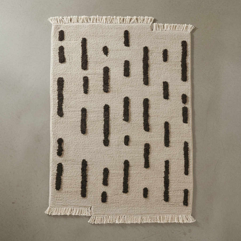 Laine Black Knotted Rug – Overhead Flat Lay