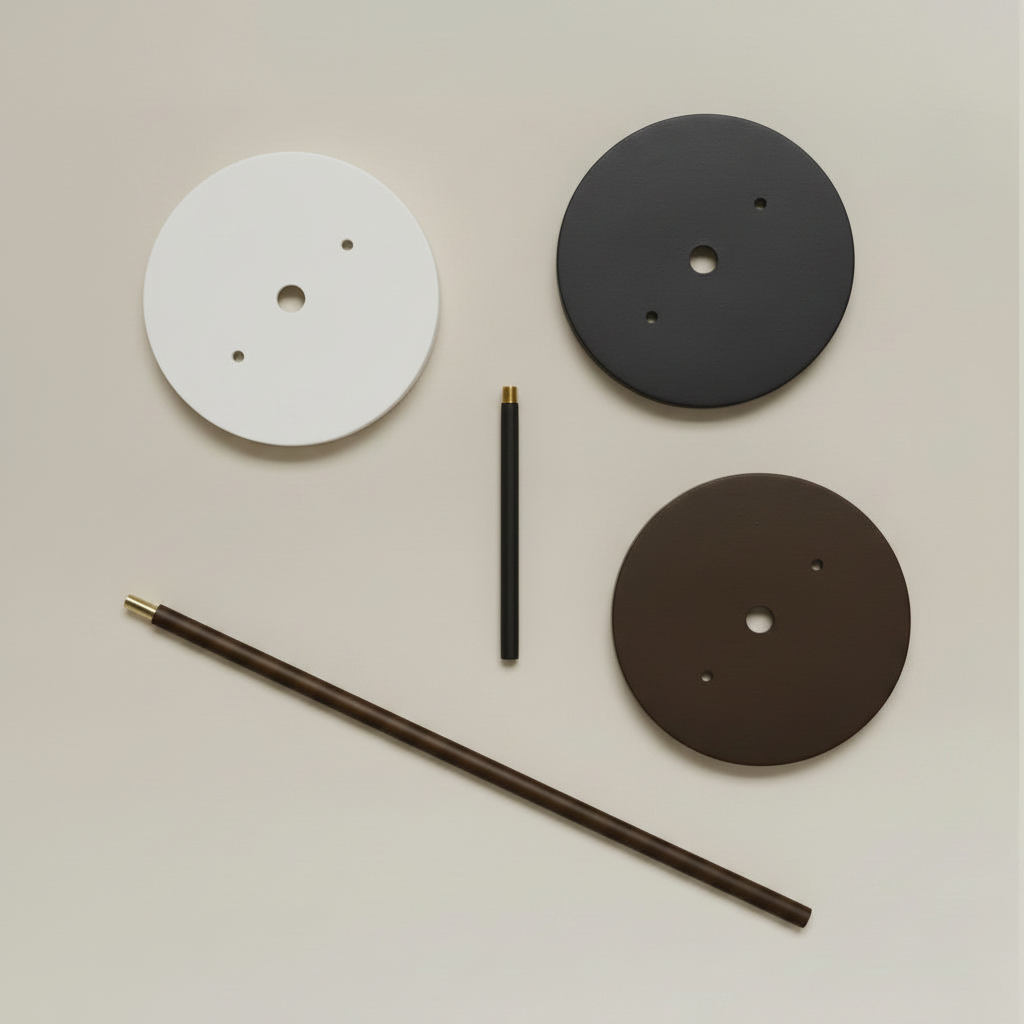 Lighting Parts Flat Lay – No Angle Connector