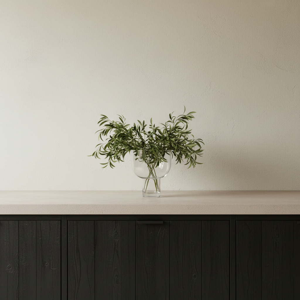Limewashed Kitchen with Nebl Vase