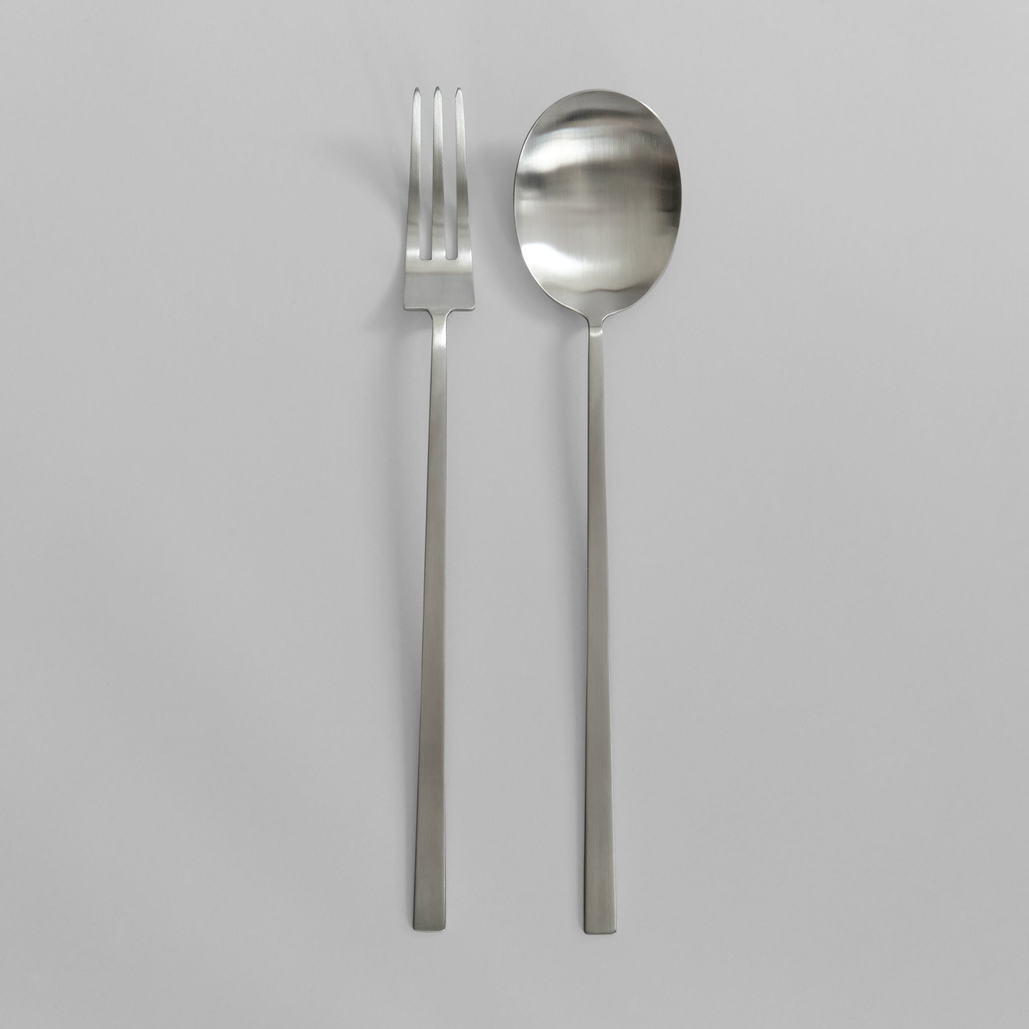 Kogei Salad Servers - Brushed Steel