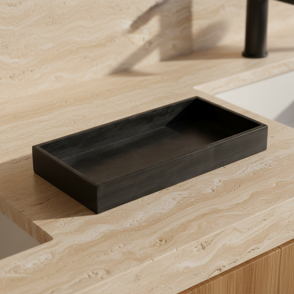 Marblelous Tray on Travertine Counter