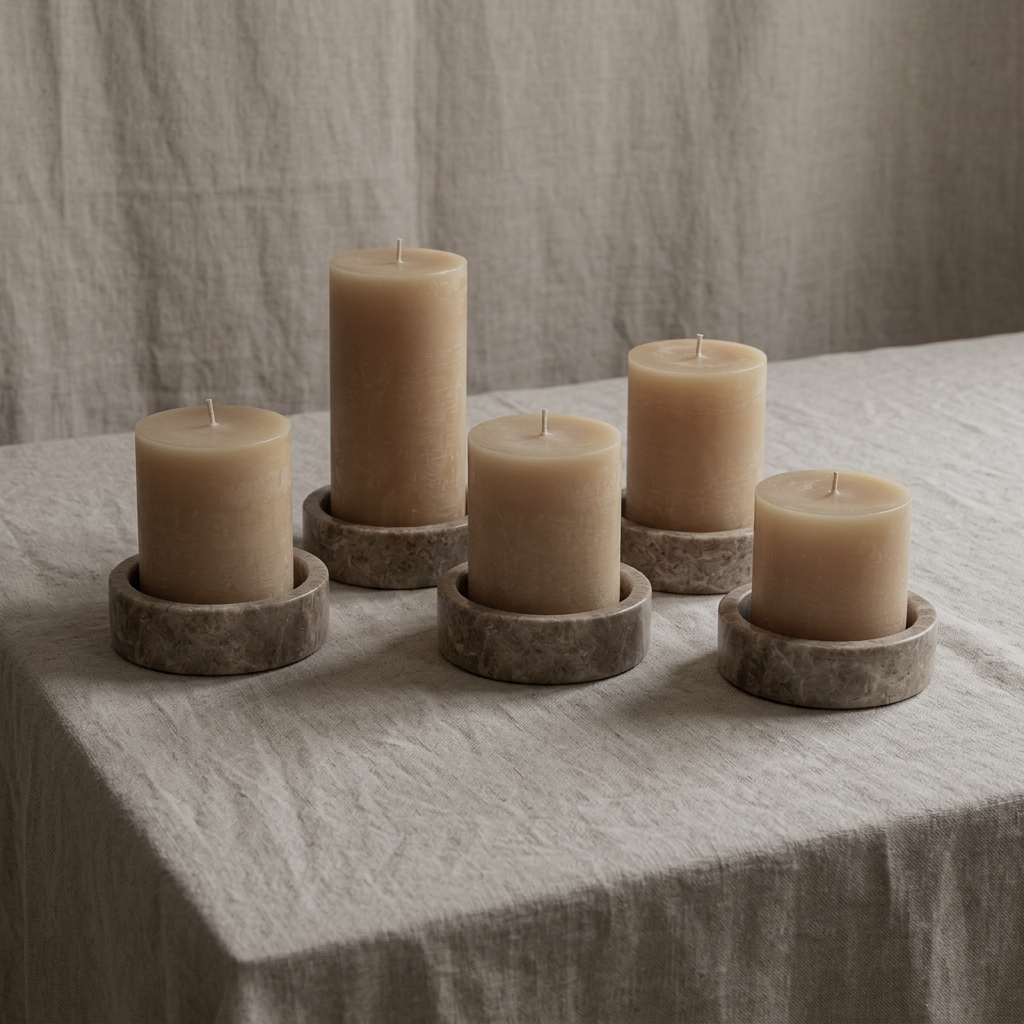 Marblelous candleholder small, brown