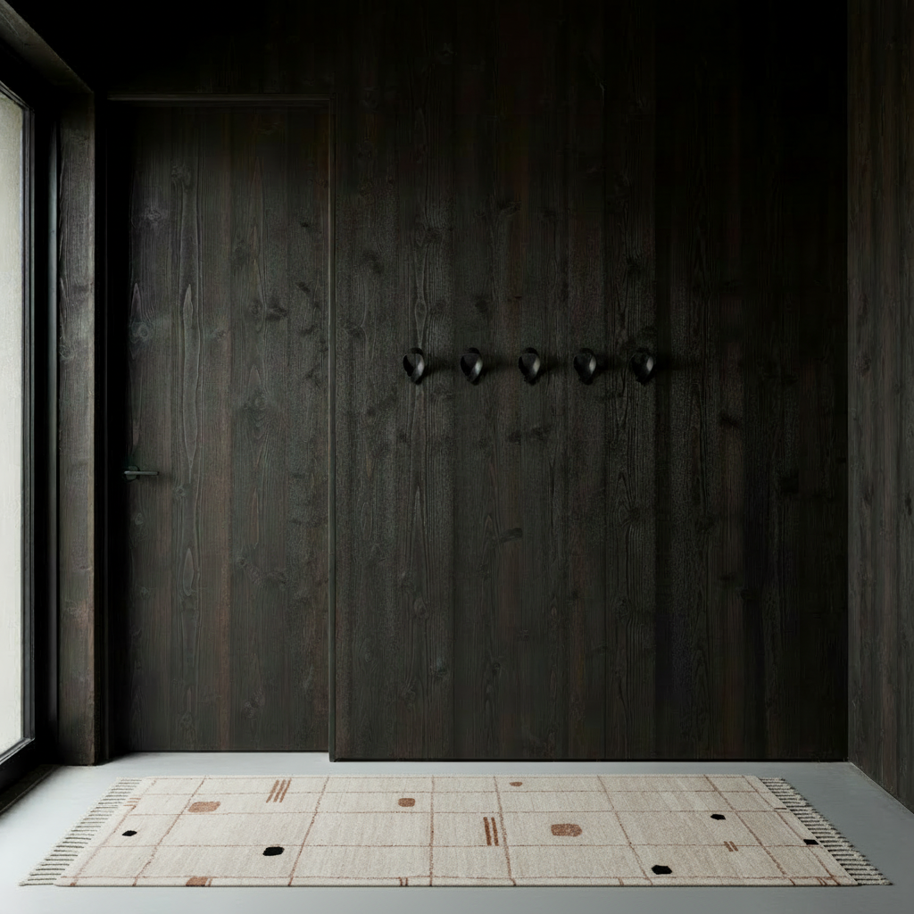 Minimalist entryway with Virta rug horizontal