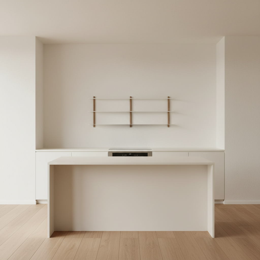 Minimalist kitchen with NIVO Shelf