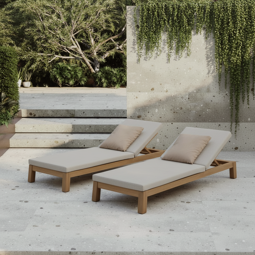 GIJS Outdoor Sunlounger in Teak by Piet Boon