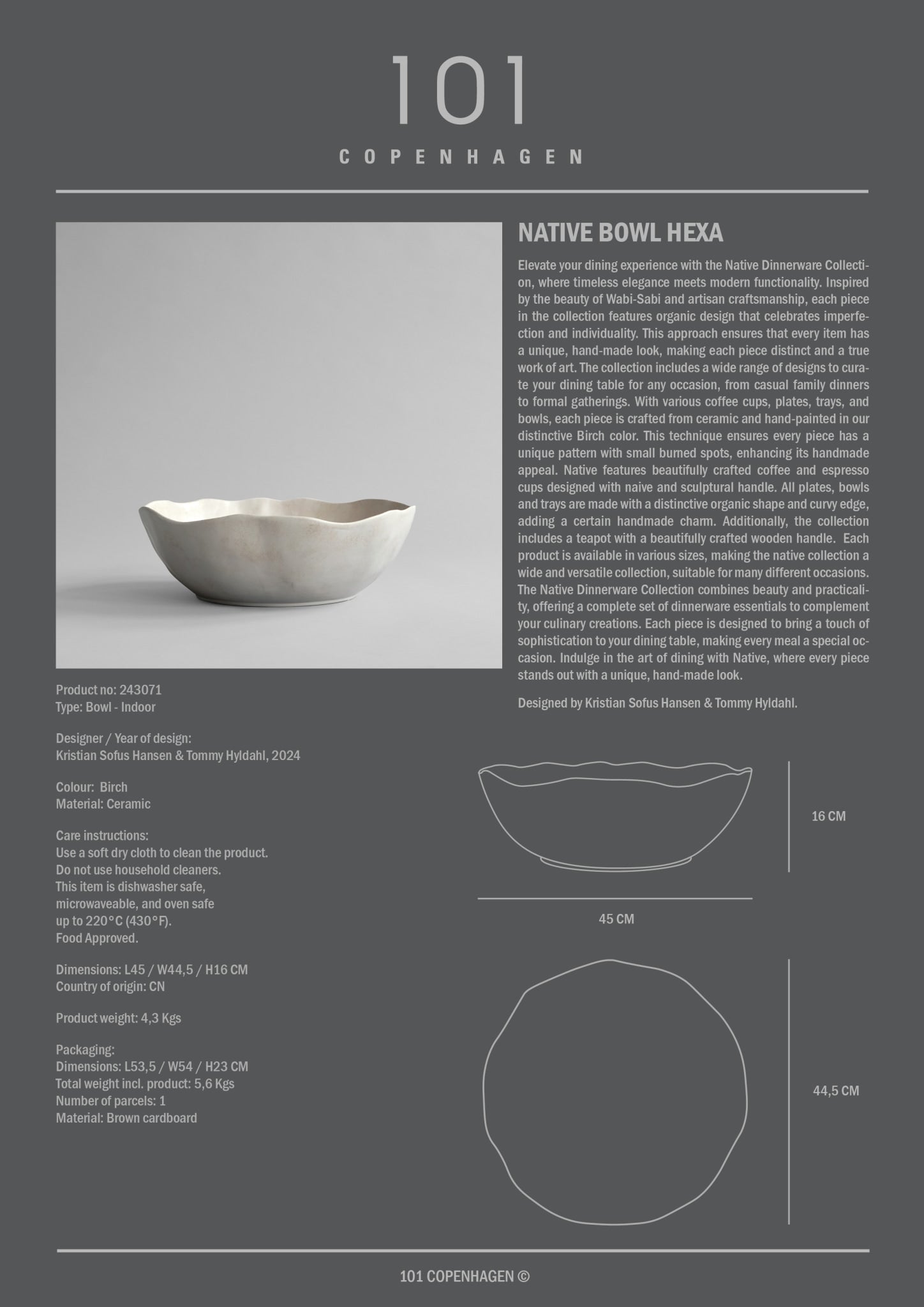 Native Bowl, Hexa - Birch