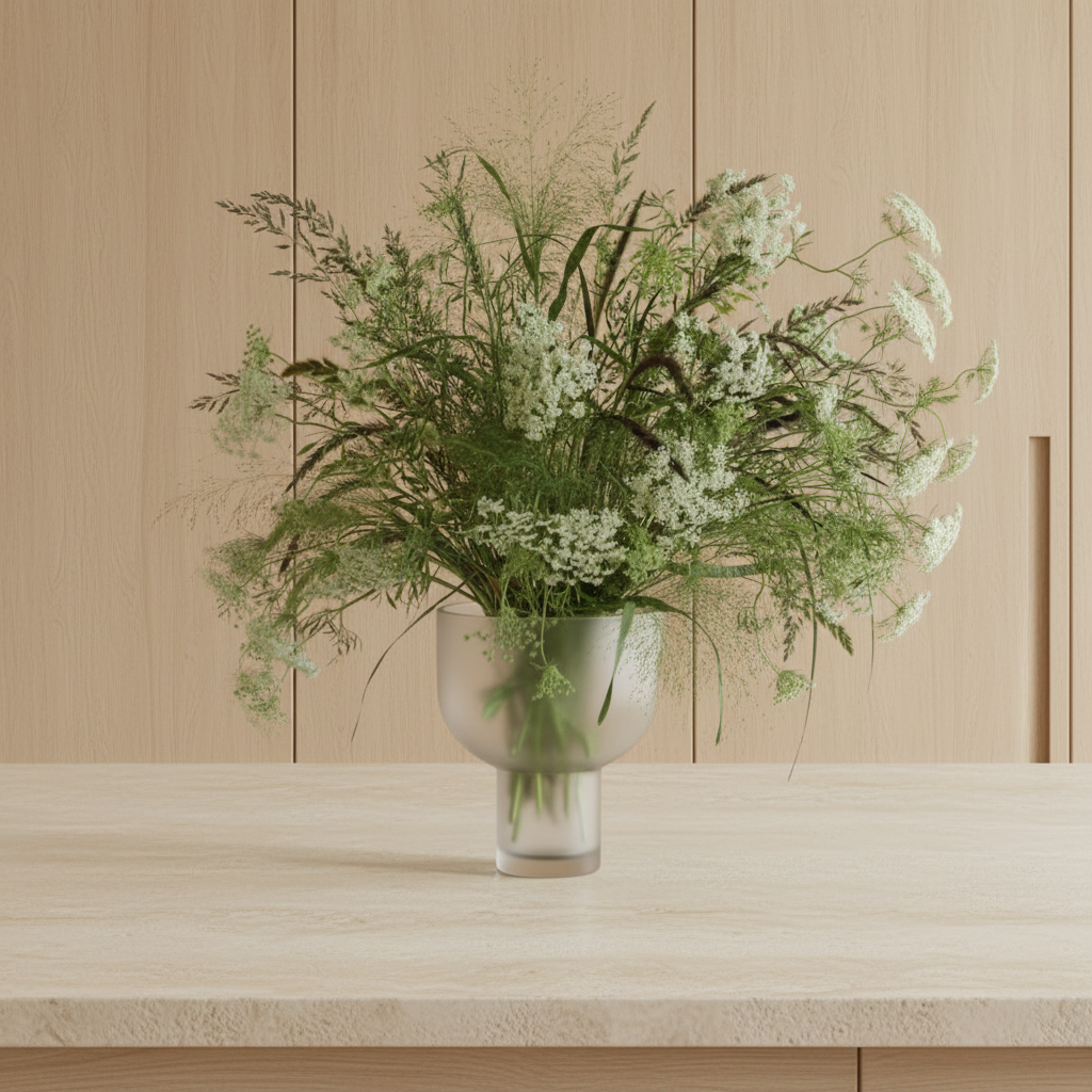 Nebl Vase Medium Frosted – Kitchen Island Lifestyle