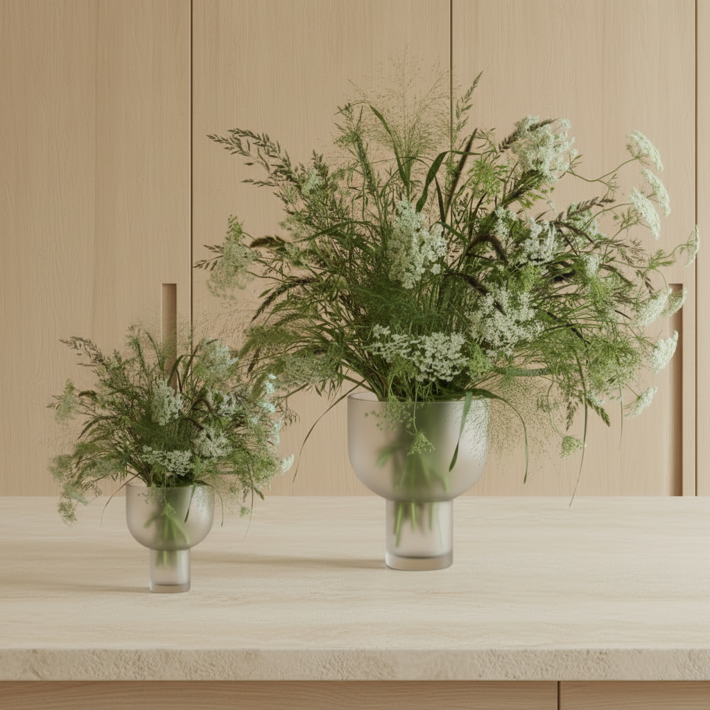 Nebl Vase Medium & Large Frosted – Kitchen Island Lifestyle