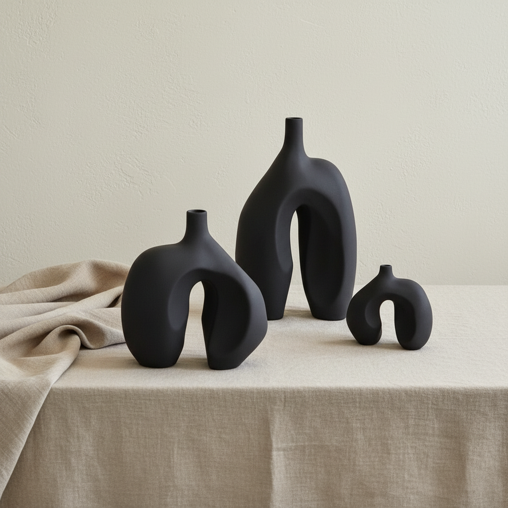Ni Vase Collection refined black finish