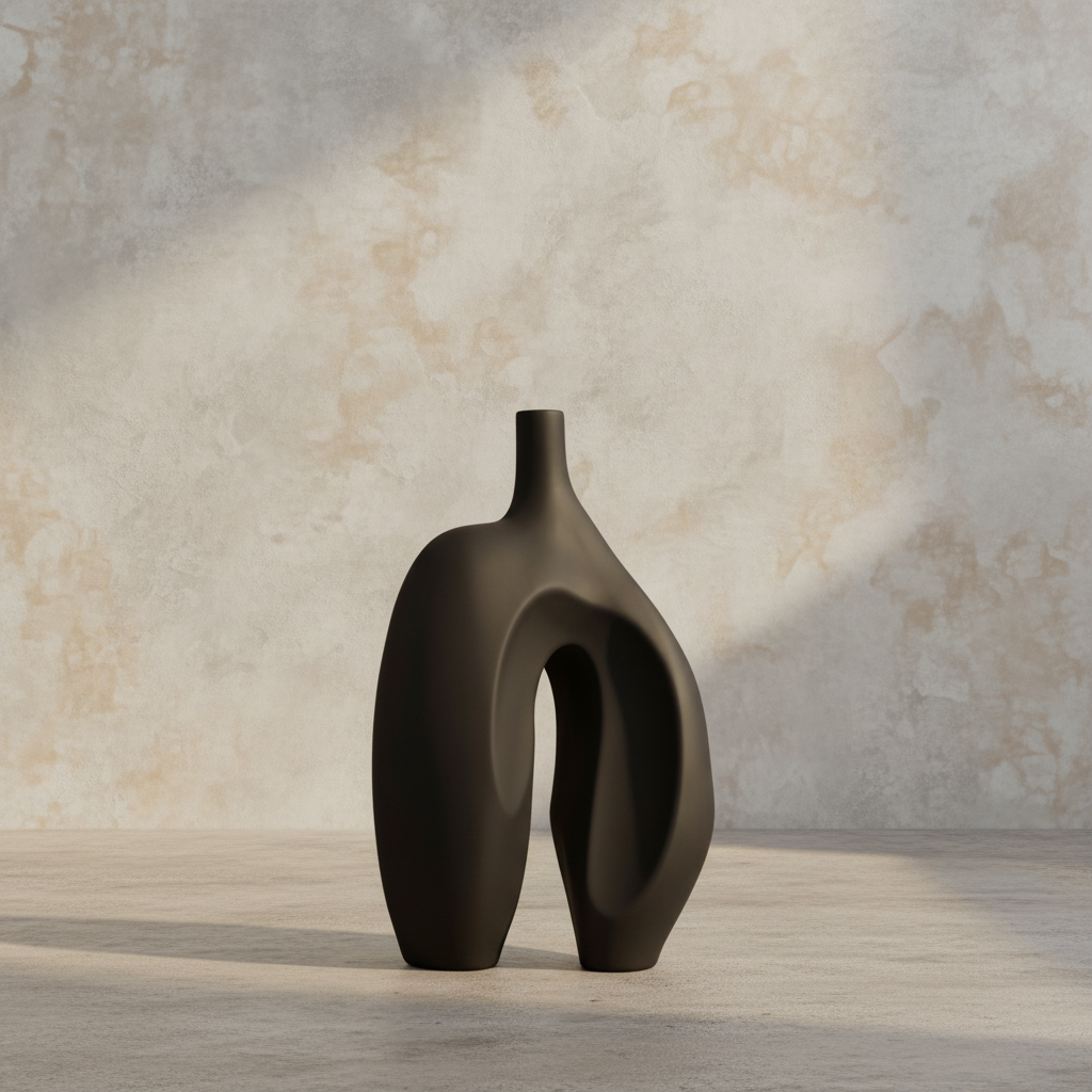 NI Vase Medio Coffee with Nordic backdrop