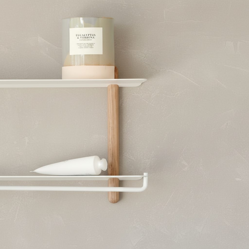 Nivo Rail — Beige-Grey Limewash Wall, Square