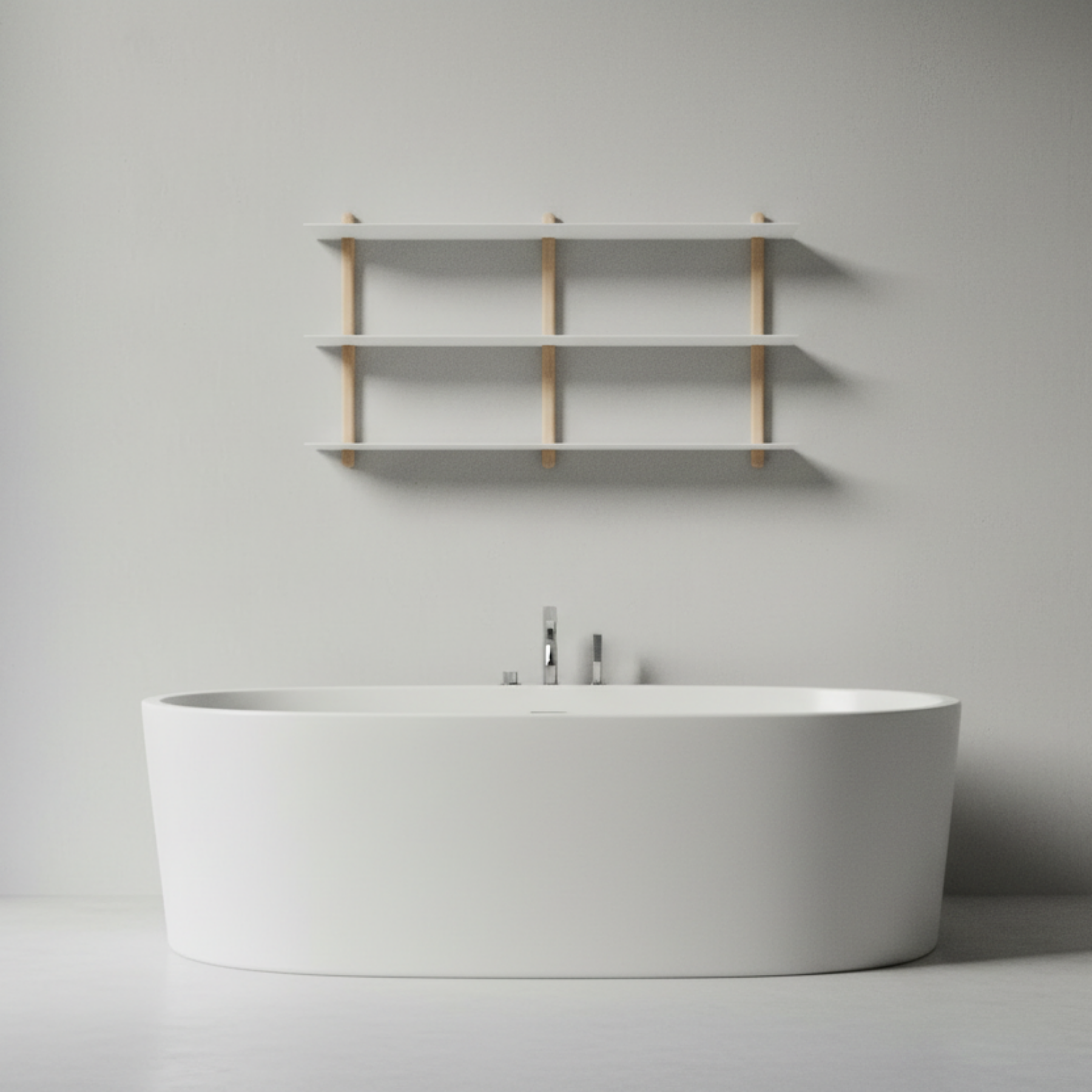 NIVO Shelf Large D over minimalist bathtub