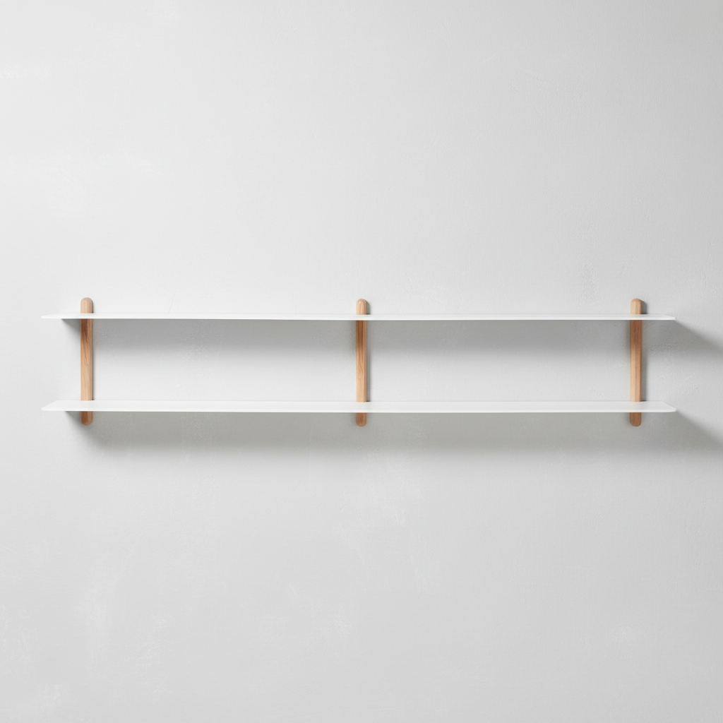 NIVO shelf small C oak/white on light grey limewash background
