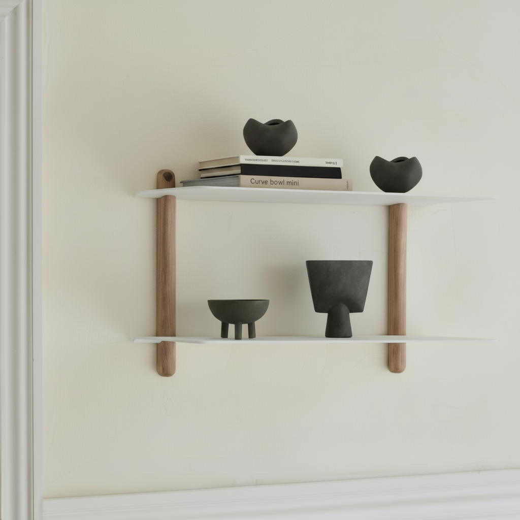 Nivo Shelf with Curve Bowl on Books